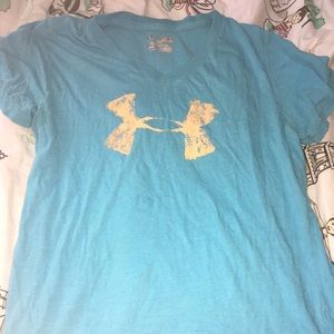 Blue and Orange under armour short sleeve